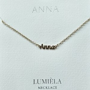 🌸 ANNA Script Name Chain Goldtone Necklace 🌸